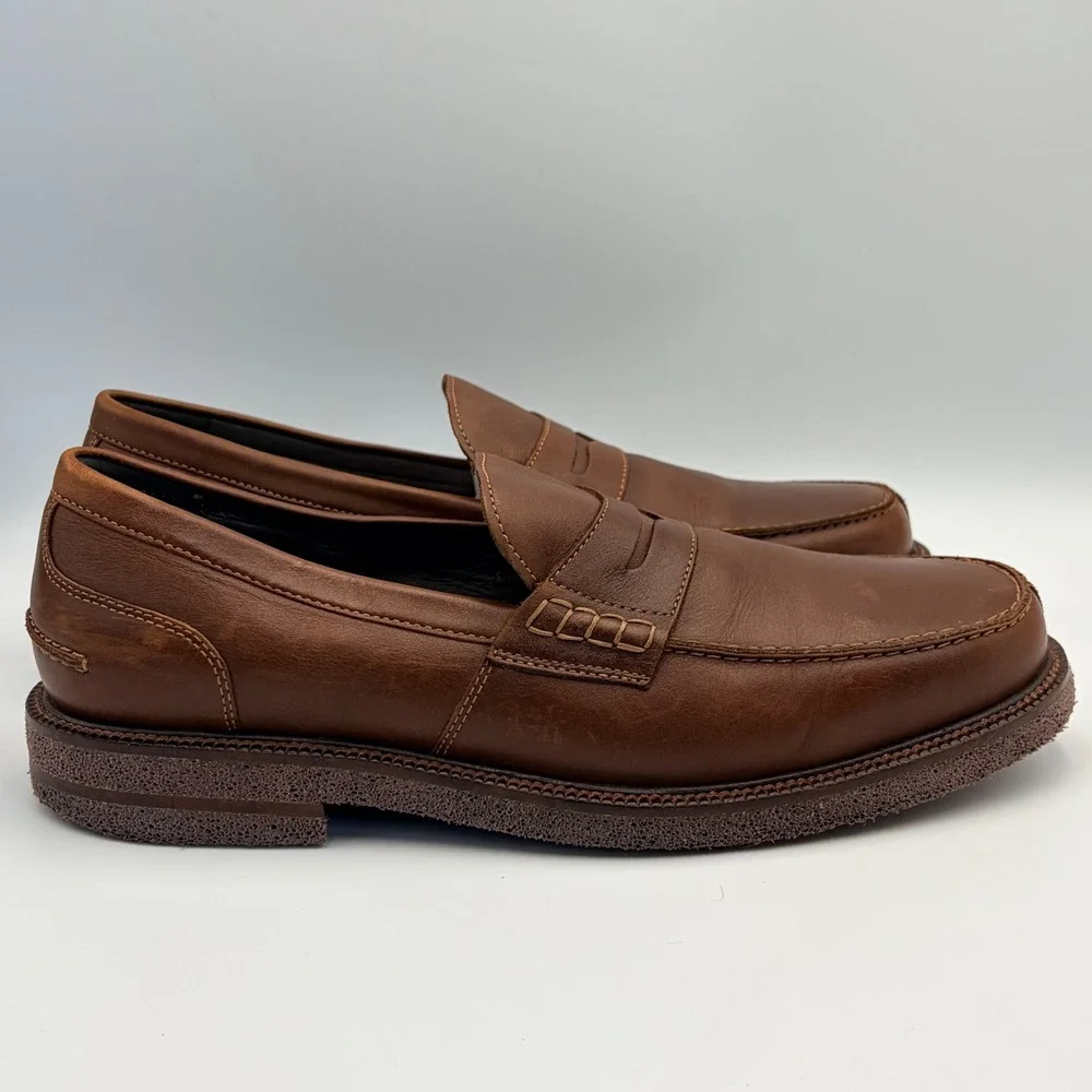 Donald Pliner Landry Mens Brown Leather Penny Loafers‎ Size 11M